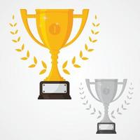 Winner solid trophy icon with number one and different color vector