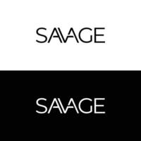 Savage word in creative letter for element design vector