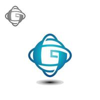 Letter G modern shape orbit logo design template vector