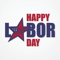 Happy Labor Day letter for element design with US flag on the star vector