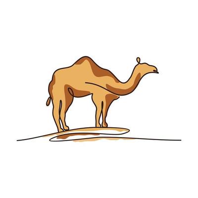 Continuous line premium camel modern minimalist style logo design