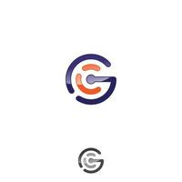 Letter GC CG G C Initial alphabet modern simple logo vector