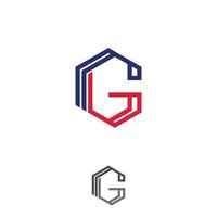 plantilla de diseño de icono de logotipo de letra g o gg vector