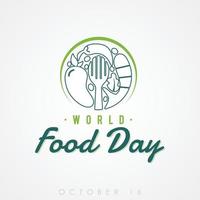 World Food Day Banner vector illustration outline style
