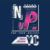 nyc, never give up text frame graphic typgraphy vector print