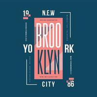 brooklyn ciudad de nueva york marco de texto gráfico camiseta impresa, vector tipográfico