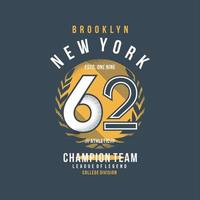 brooklyn new york city, varsity champion team sprty graphic vector print