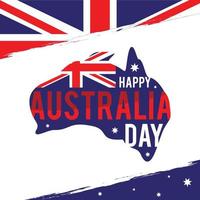 Happy Australia Day background shaped map vector