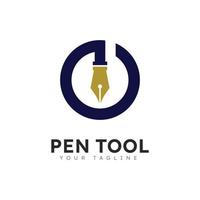 Pen logo tool gradient colorful style vector