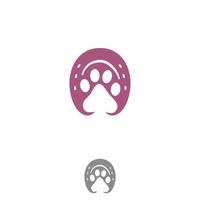 Foot print Dog and Horse animal logo vector