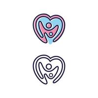 Vector abstract love with two people icon symbol