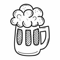 Mug of beer. Oktoberfest icon. Vector doodle icon. Sketch.