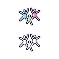 Vector abstract three people icon symbol