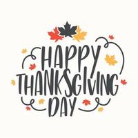 Happy Thanksgiving Day hand lettering text for element design vector