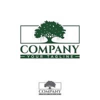 Oak tree silhouette for element design and business symbol vector