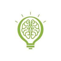 Logo with a half of light bulb and brain vector