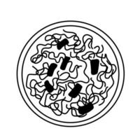 fideos japoneses tradicionales. ilustración de garabato simple. boceto de tinta de comida asiática aislado en blanco vector