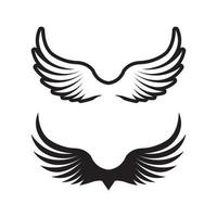 Wings black icons vector set. Modern minimalistic design set
