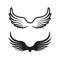 Wings black icons vector set. Modern minimalistic design set