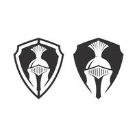 conjunto de vectores de diseños de iconos de logotipo de casco espartano y gladiador