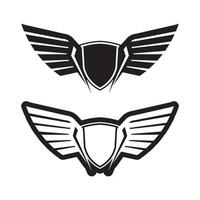 Wings black icons vector set. Modern minimalistic design set