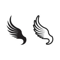 Wings black icons vector set. Modern minimalistic design set