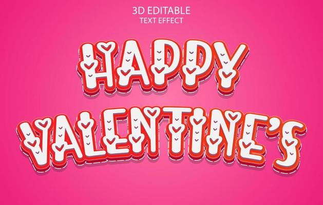3d editable text effect Free vector