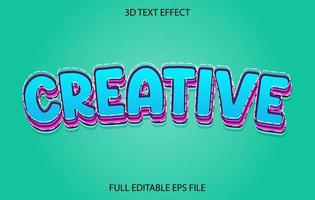 3d editable text effect Free vector