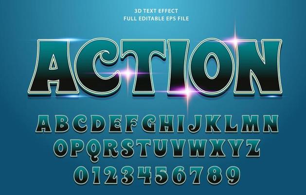 3d editable text effect Free vector