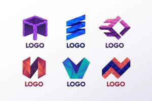 Geometric Shape Logo Collection Set vector