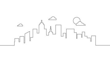 Black white City town silhouette isolated on white background. vector