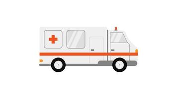 white ambulance element isolated on white background. vector