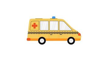 yellow ambulance element isolated on white background. vector