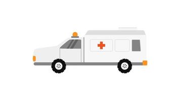 white ambulance element isolated on white background. vector