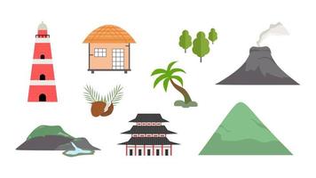 Welcome to jeju island elements background. Welcome to South Korea vector