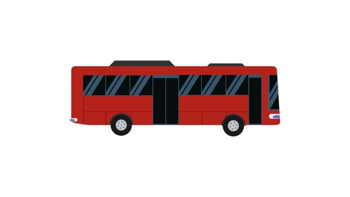 Big red bus isolated on white background.