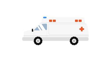 white ambulance element isolated on white background. vector