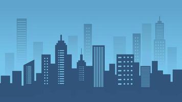 Cool City town silhouette background. vector