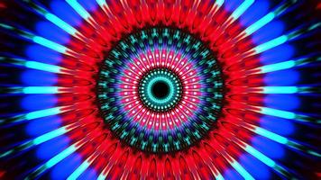 red blue fractal tunnel with iridescent reflect light abstract vj loop background 3d render  illustration photo
