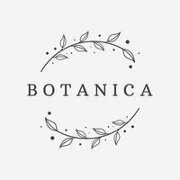 Hand drawn organic botanical organic feminine delicate Logo design for florist, wedding, badge, photographer and beauty. vector