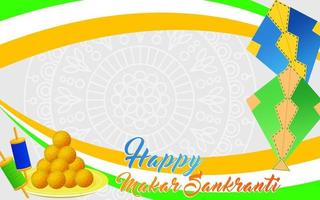 flyer banner happy makar sankranti with copy space or text space vector illustration