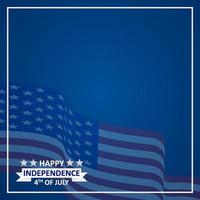 happy independence day 4th of july in white frame with copy space area text space template social media vector