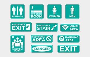 Signage Information Labels Collection vector