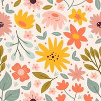 Floral And Blooming Flower Seamless Pattern vector