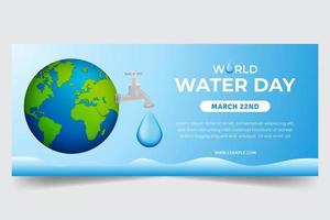 World water day march 22 with globe and water faucet illustration vector