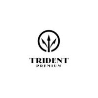 Ilustración de vector de diseño de logotipo de tridente minimalista