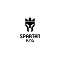 Spartan king logo design vector illustration