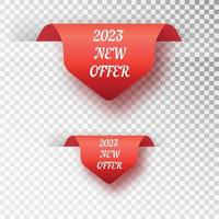 Big sale new year offers set stickers, holiday special offers vector