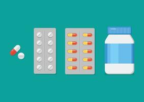 médico pastillas botella pastillas medicina vector