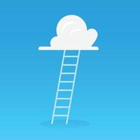 Ladder leading to cloud vector